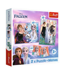 TF Puzzle- "2in1+memos" - Princesses in their land / Disney Frozen 2